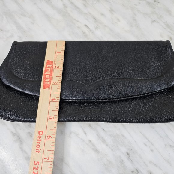 Vintage Black Genuine Cow Leather Pouch - Picture 6 of 7